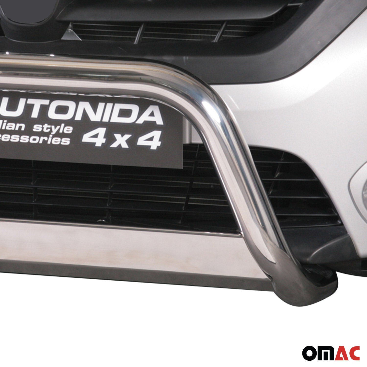 Bull Barra Frontal para Dacia Dokker 2012-2017 Plata Brillante Acero 1Pza