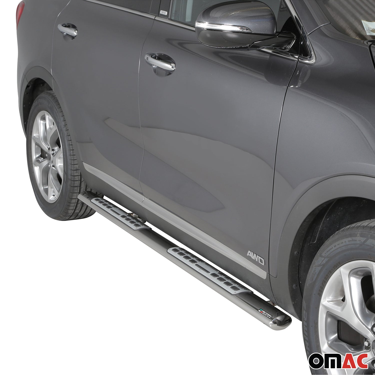 Par de Estribos Barras Laterales para Kia Sorento 2015-2017 Plata Acero 2x