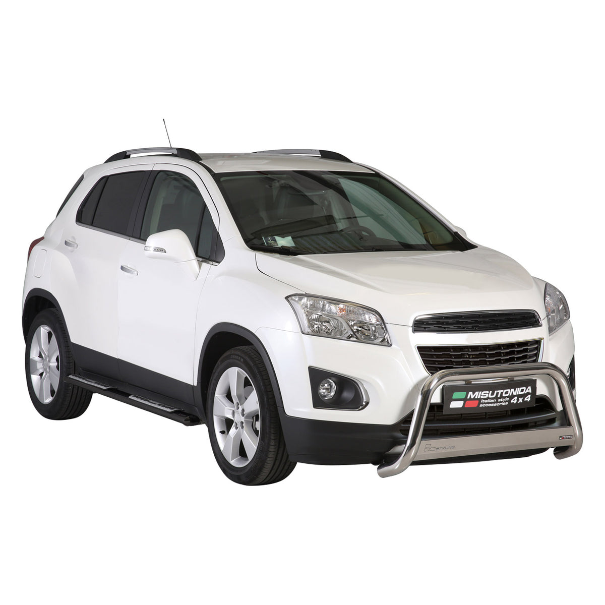 Par de Estribos Barras Laterales para Chevrolet Trax 2013-2016 Negro Acero