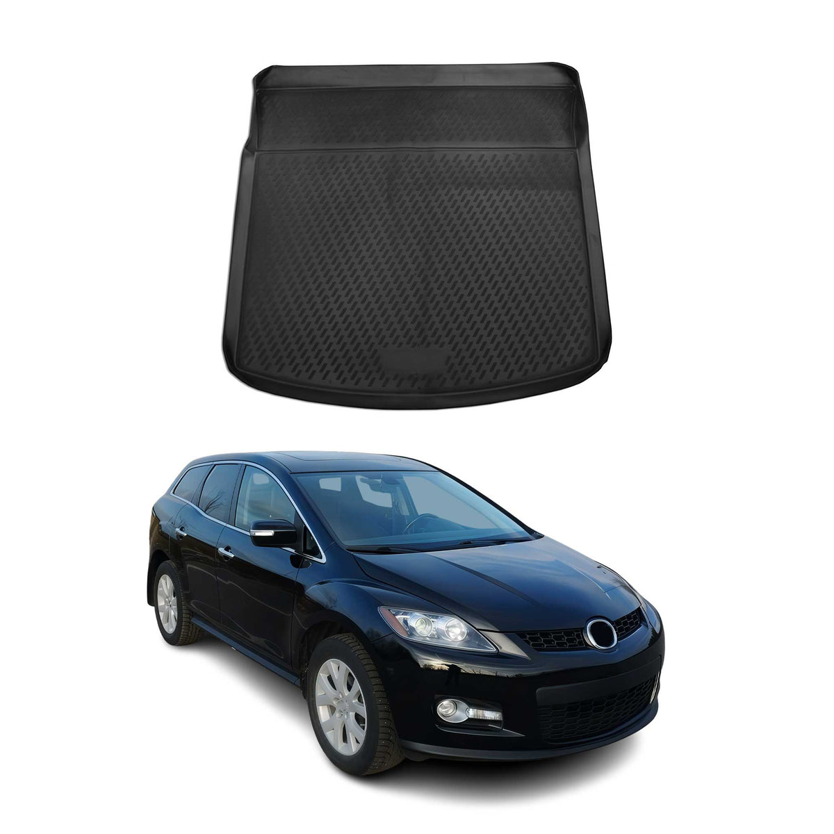 OMAC Bandeja Maletero Alfombrilla para Mazda CX-7 2006-2010 Negro Goma TPE 1Pza