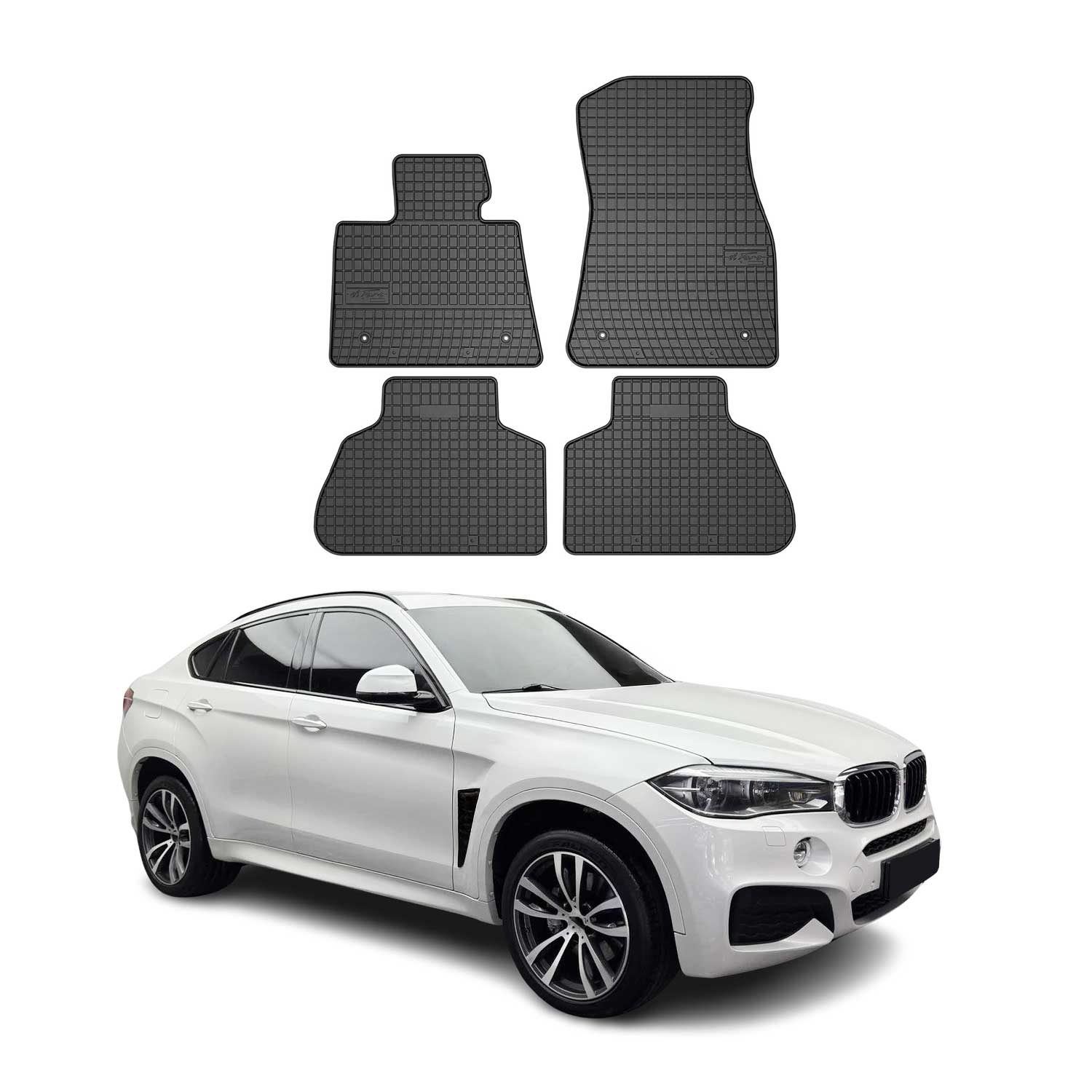OMAC Alfombrillas De Coche para BMW X6 F16 2014-2019 Negro Goma 4Pza