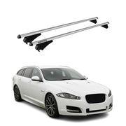 Menabo Barras de Techo Coche Baca para Jaguar XF X250 Sportbrake 2008-2015 Gris