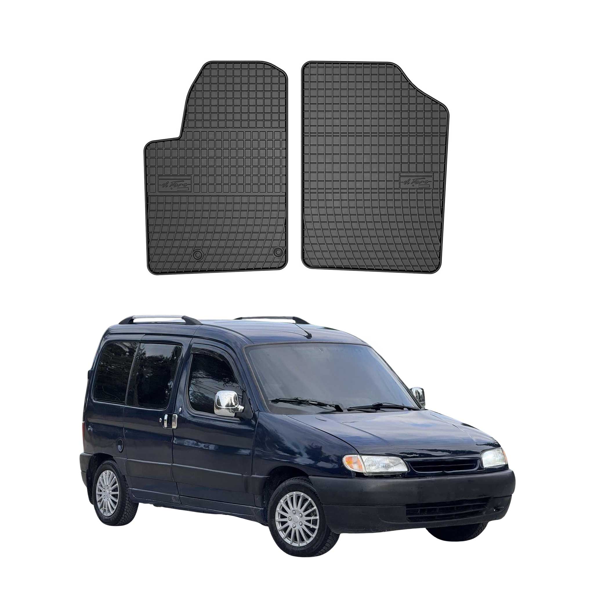 OMAC Alfombrillas De Coche para Citroen Berlingo 1996-2011 Negro Goma TPE 2Pza