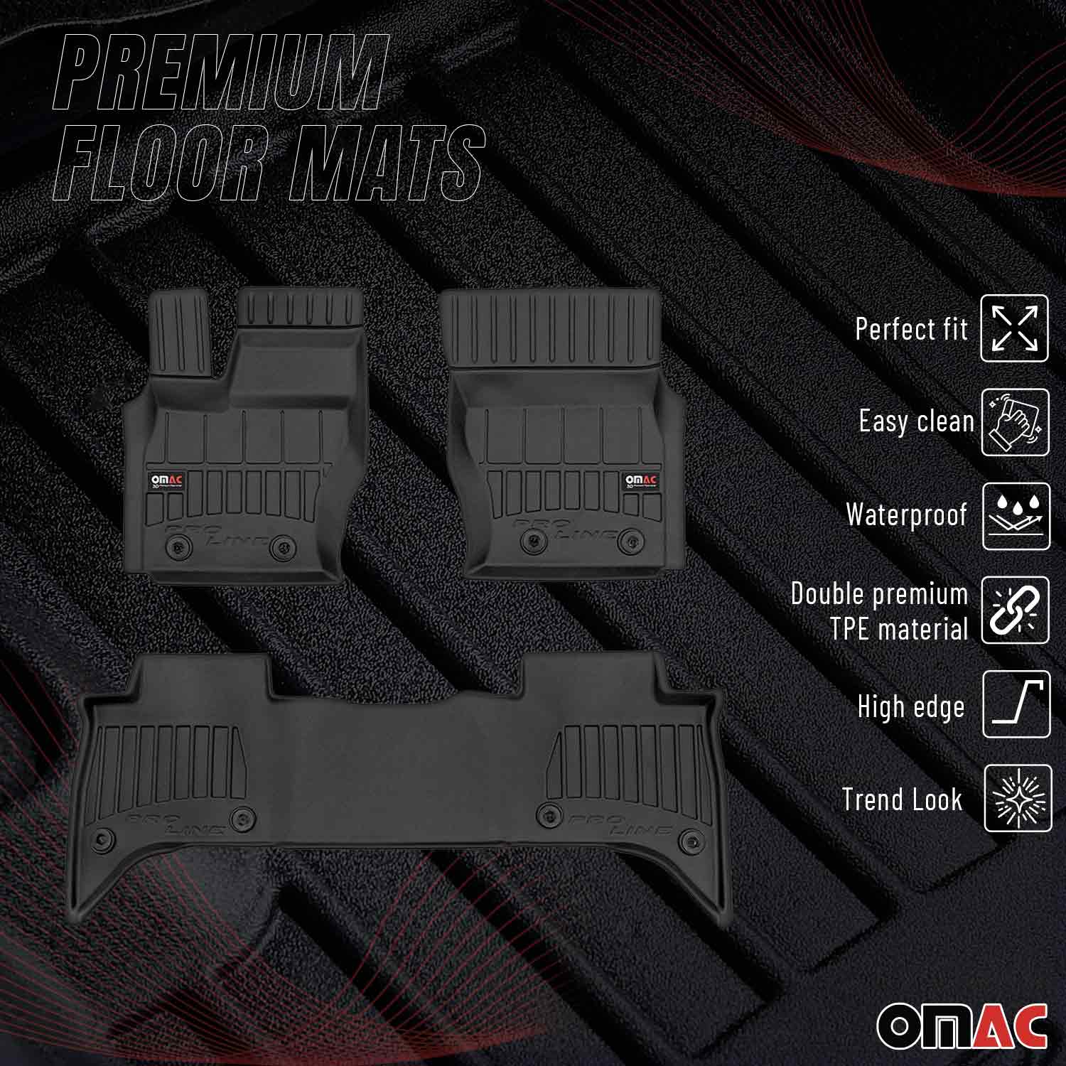 OMAC Premium Alfombrillas De Coche para Range Rover 2012-2022 Negro TPE Goma 3x