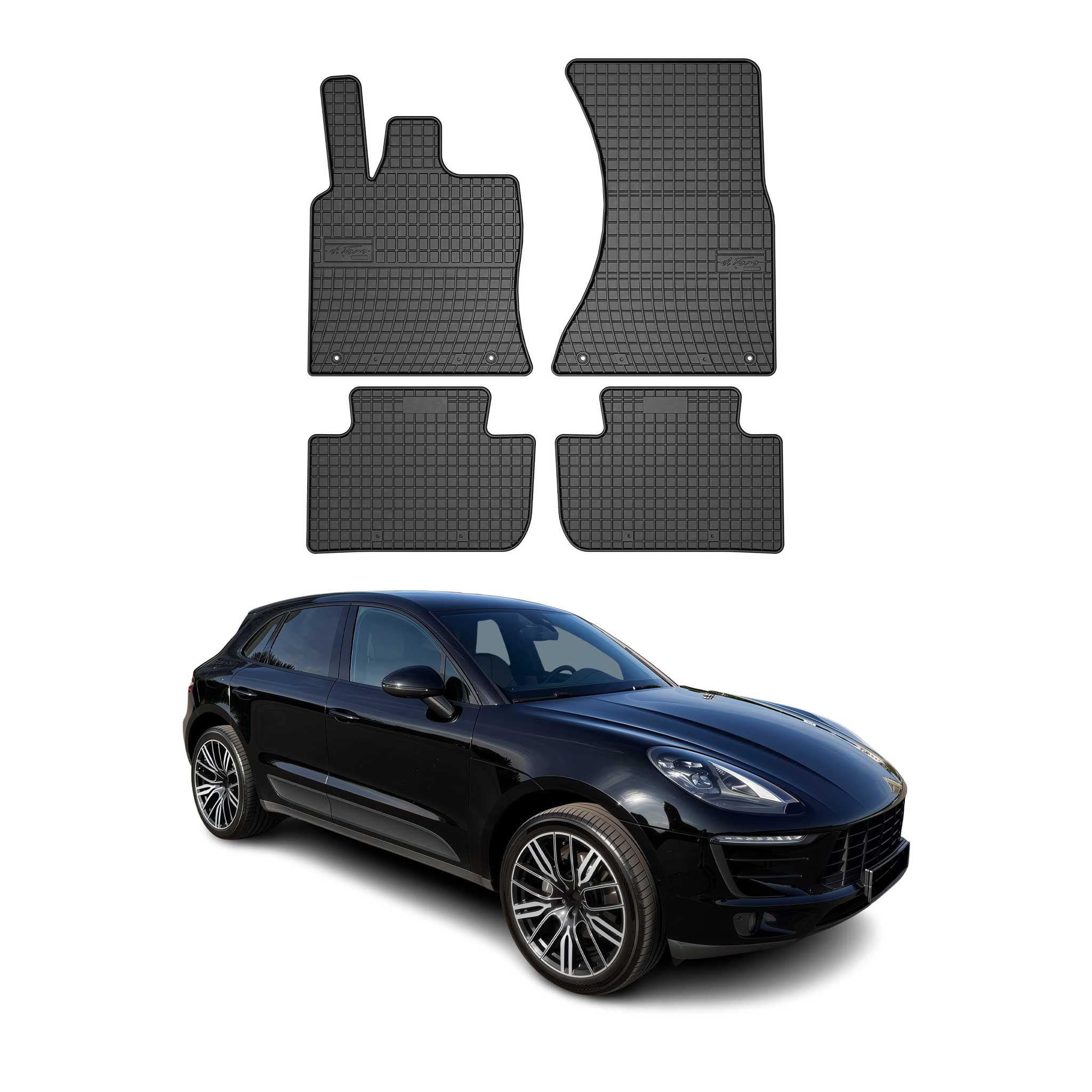 OMAC Alfombrillas De Coche para Porsche Macan 2014-2018 Negro Goma 4Pza