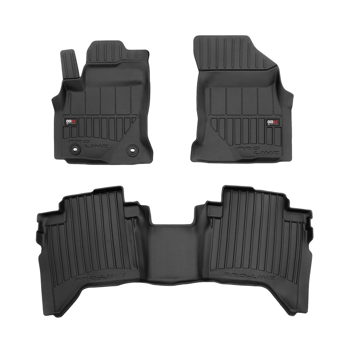 OMAC Premium Alfombrillas De Coche para Toyota Hilux 2015-2024 Negro TPE Goma 3x