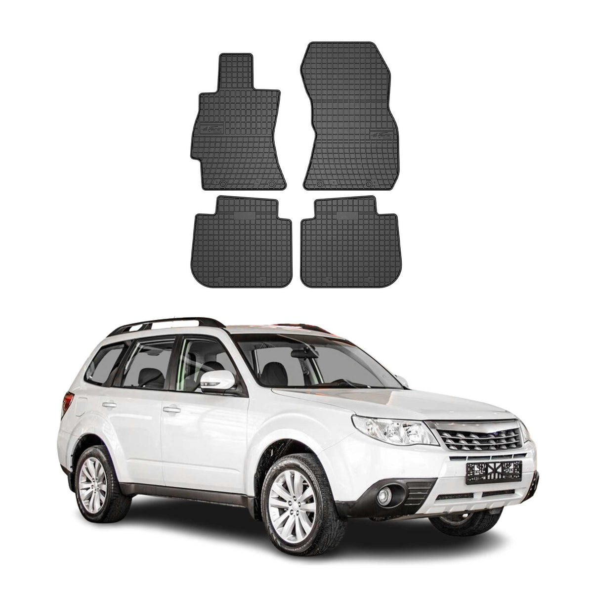 OMAC Alfombrillas De Coche para Subaru Forester 2008-2013 Negro Goma 4Pza