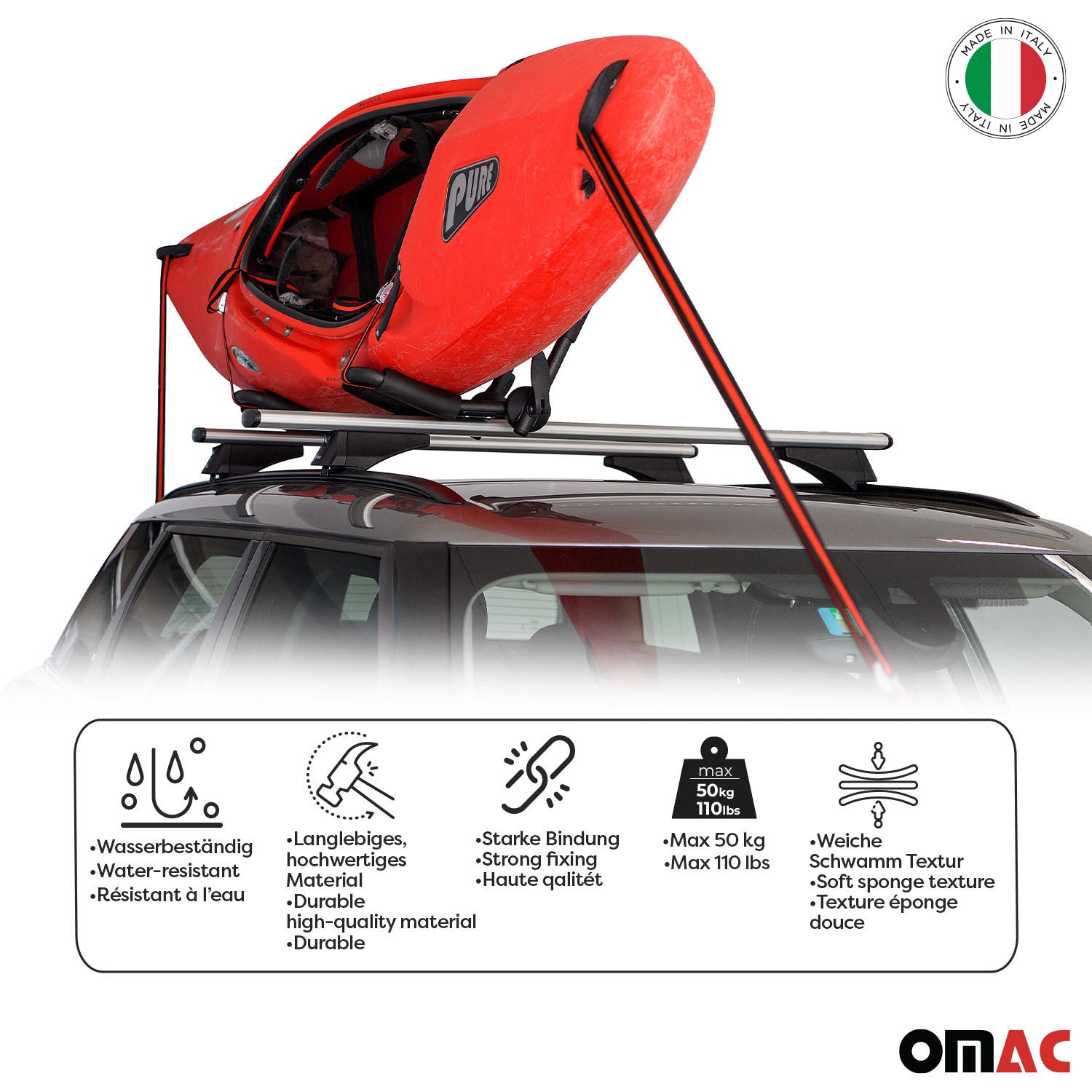 Menabo Niagara Kayak soporte para Canoa coche soporte Portabarcos para Universal