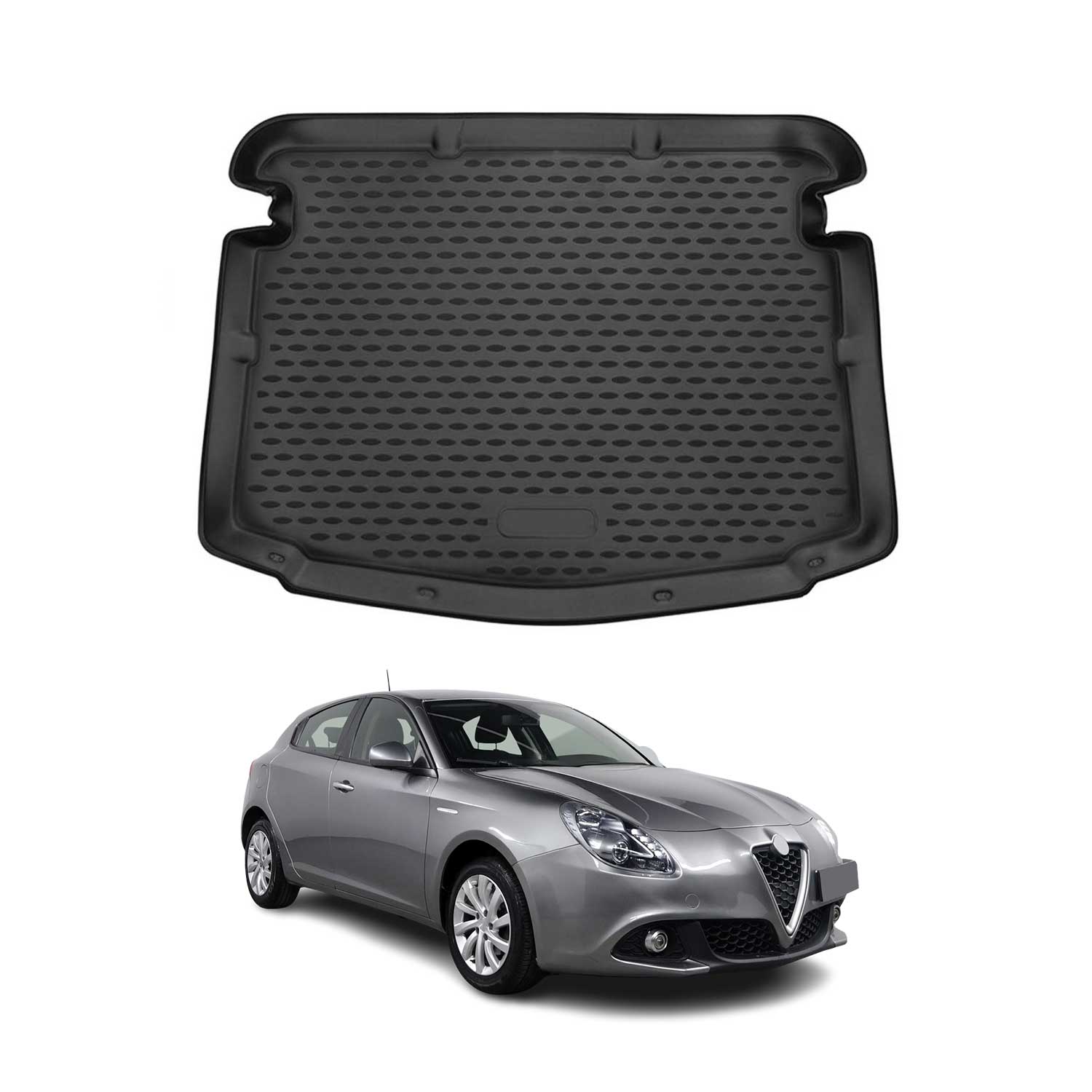 OMAC Bandeja Maletero Alfombrilla para Alfa Romeo Giulietta 2010-2020 Negro TPE