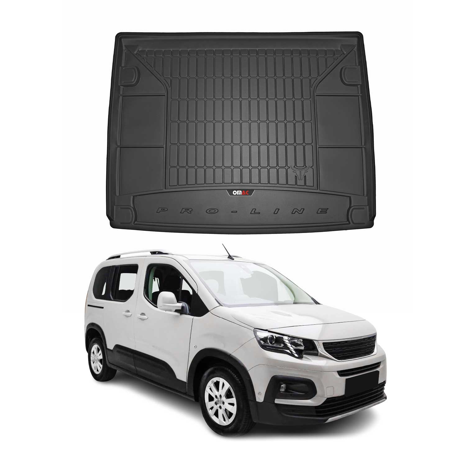 OMAC Premium Bandeja Maletero Alfombrilla para Peugeot Rifter 2018-2024 TPE