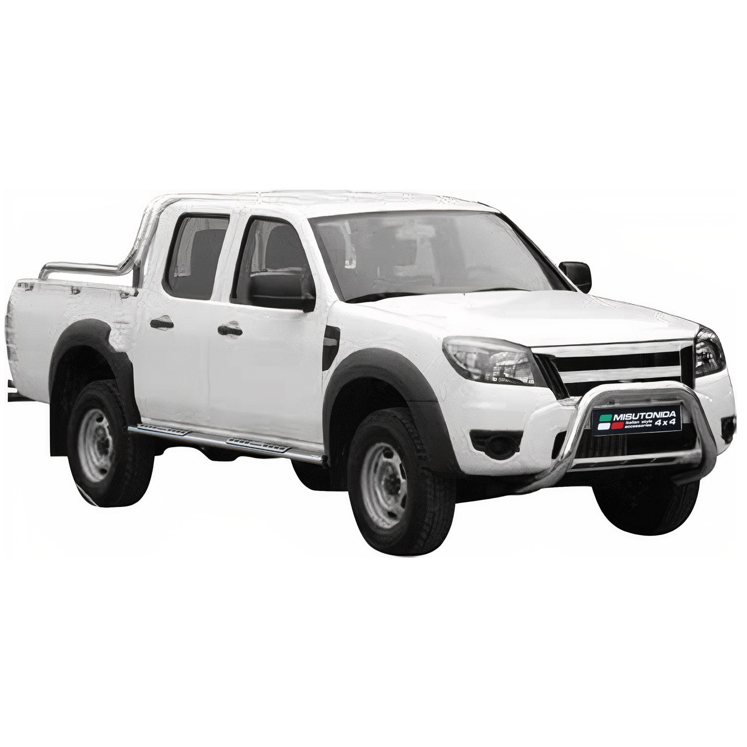 Estribos Barras Laterales para Ford Ranger Double Cab 2009-2011 Plata Acero