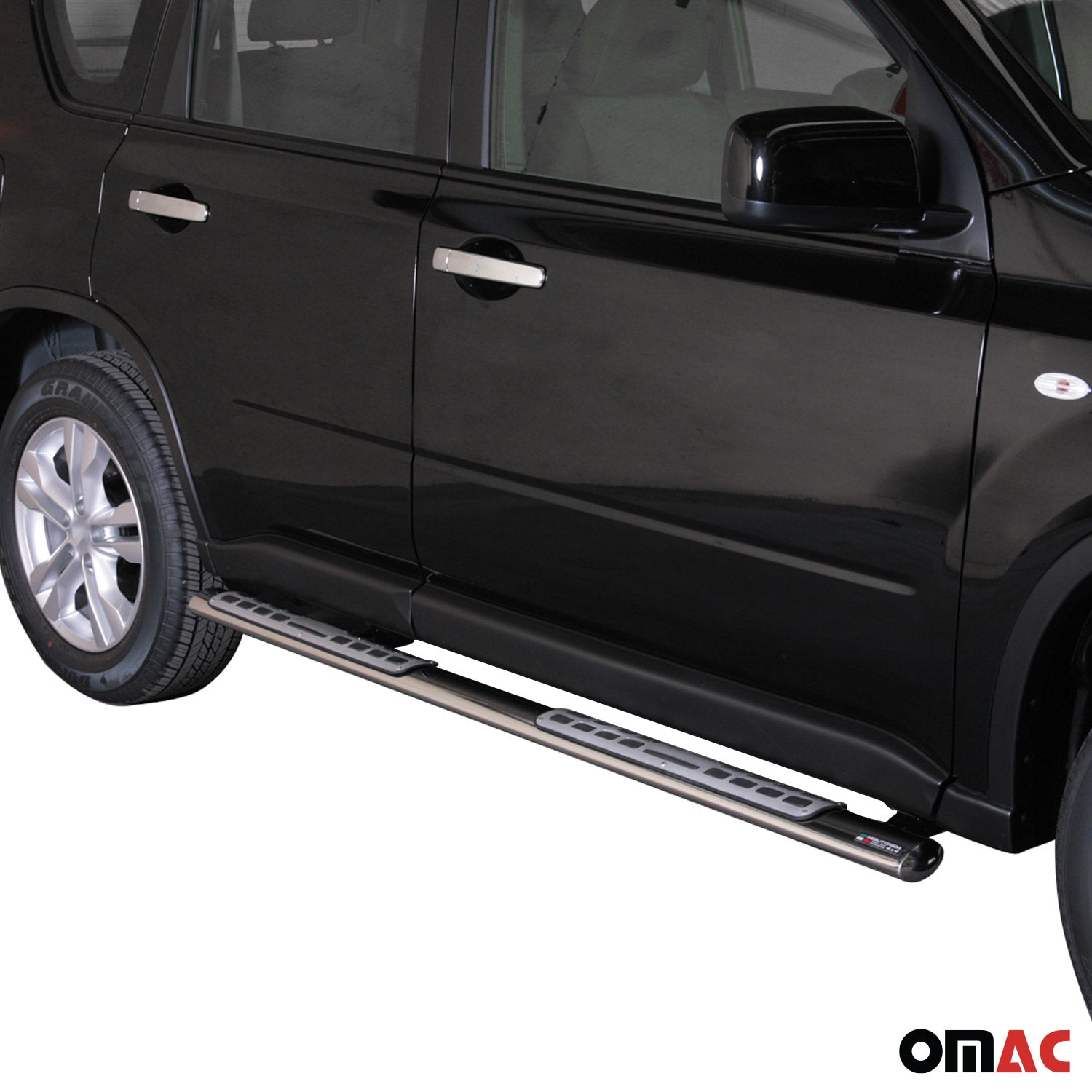 Par de Estribos Barras Laterales para Nissan X-Trail 2011-2014 Plata Acero 2x