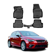 OMAC Alfombrillas De Coche para Seat Ibiza 2017-2025 Negro Goma TPE 4Pza