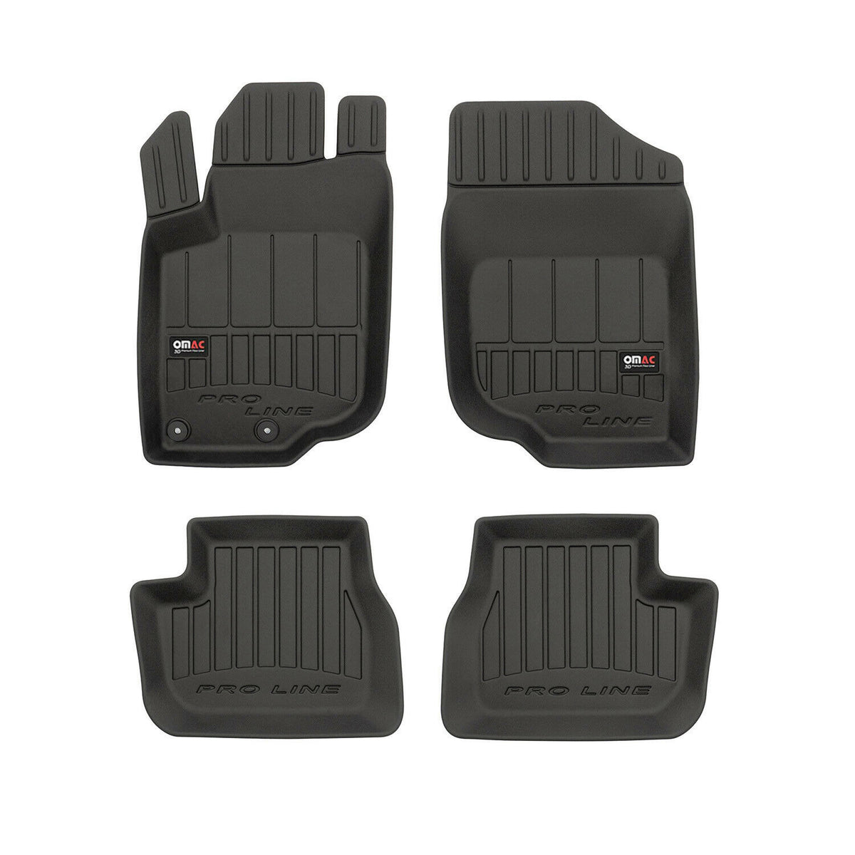OMAC Premium Alfombrillas De Coche para Peugeot 207 2006-2012 Negro TPE Goma 4x