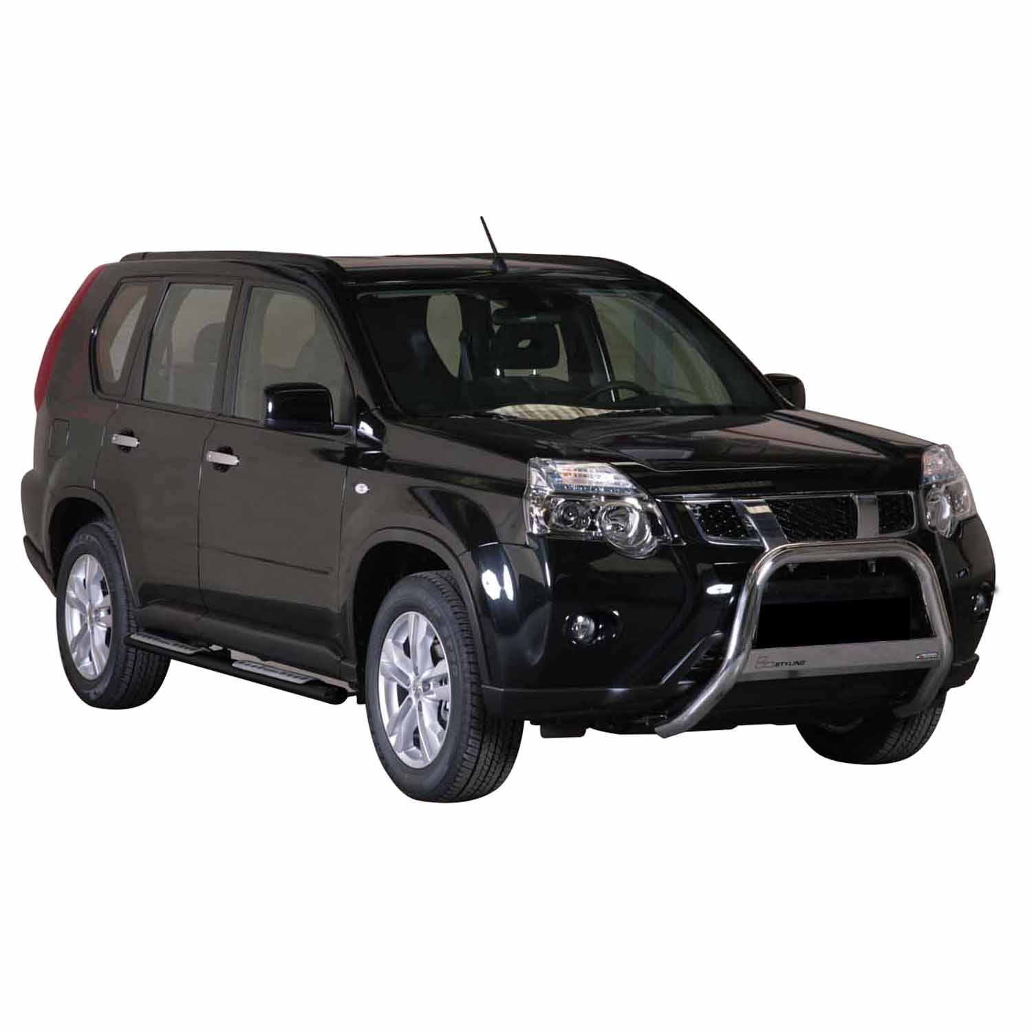 Par de Estribos Barras Laterales para Nissan X-Trail 2011-2014 Negro Acero