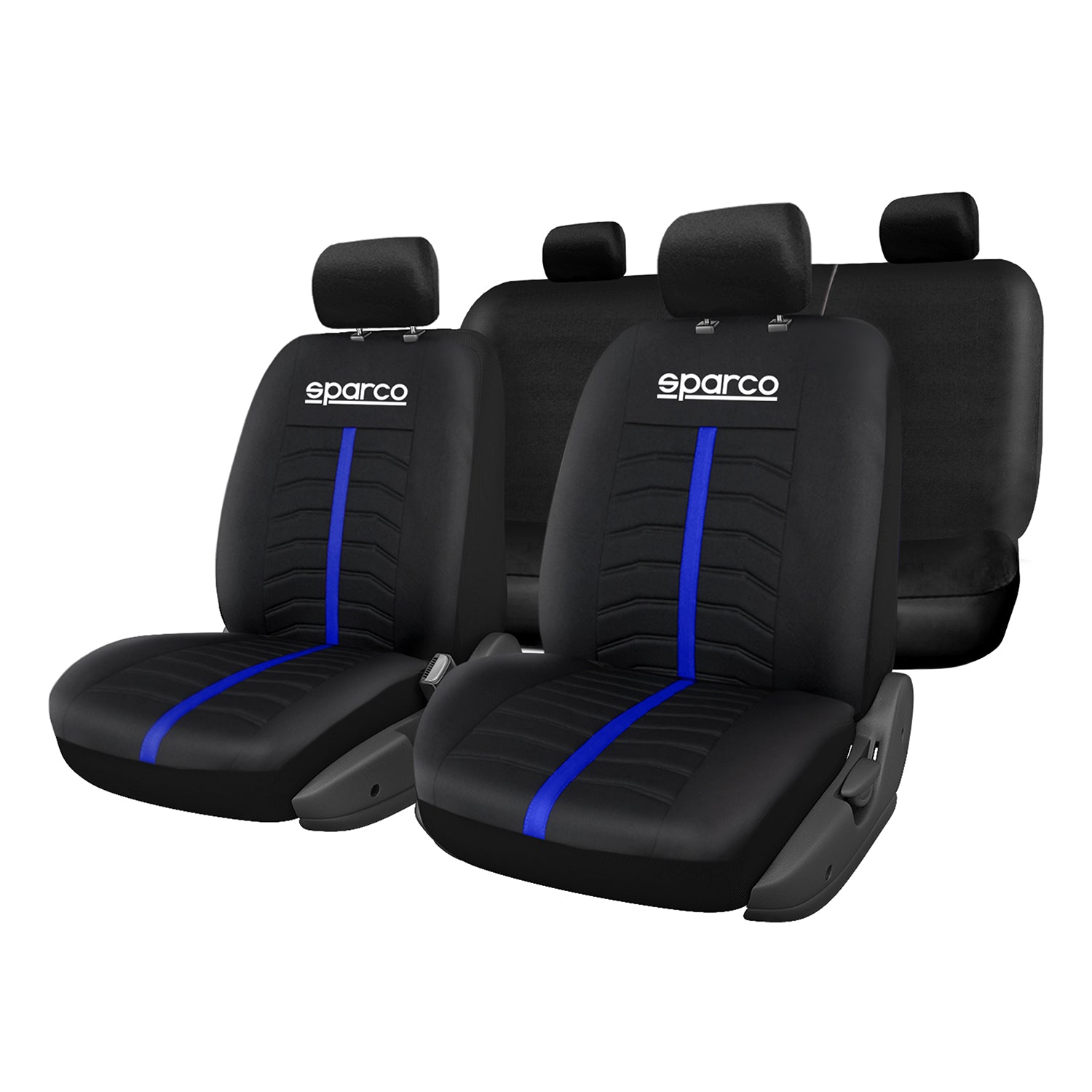 Sparco Funda de Asiento Universal Negro Azul Rojo Delantero Trasero