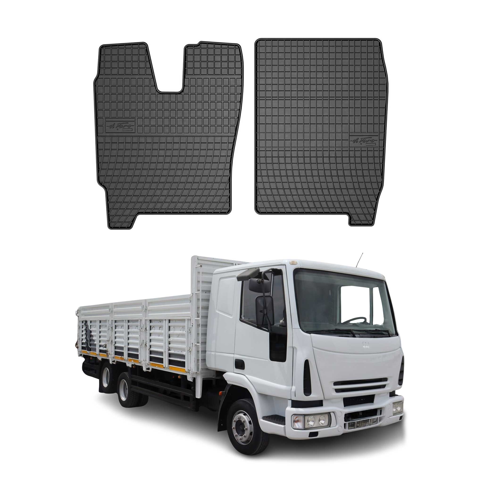 OMAC Alfombrillas De Coche para Iveco Eurocargo 160 2002-2008 Negro Goma 2Pza