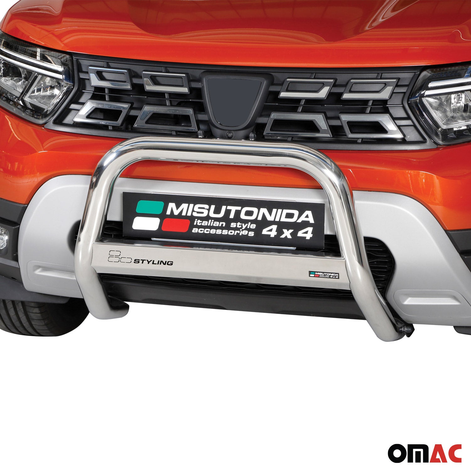 Bull Barra Frontal para Dacia Duster 2021-2025 Plata Acero 1Pza