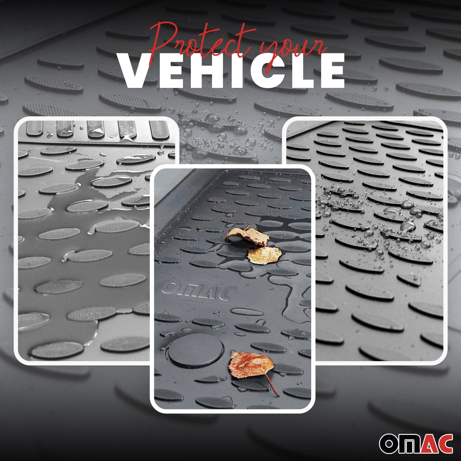 OMAC Alfombrillas De Coche para Mercedes W210 1995-2002 Gris Goma TPE 4Pza