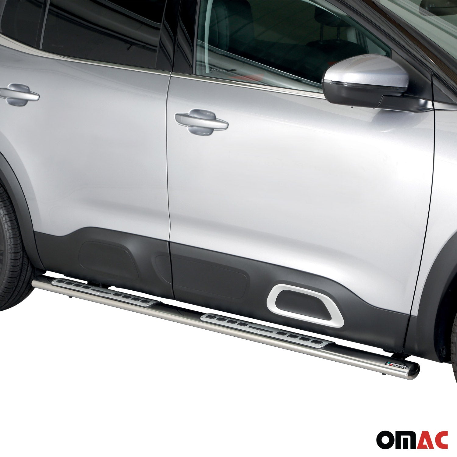 Par de Estribos Barras Laterales para Citroen C5 Aircross 2018-2022 Plata Acero