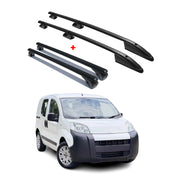 Rieles & Barras de Techo Coche para Fiat Fiorino Qubo Nemo Bipper Negro Alu 4Pza