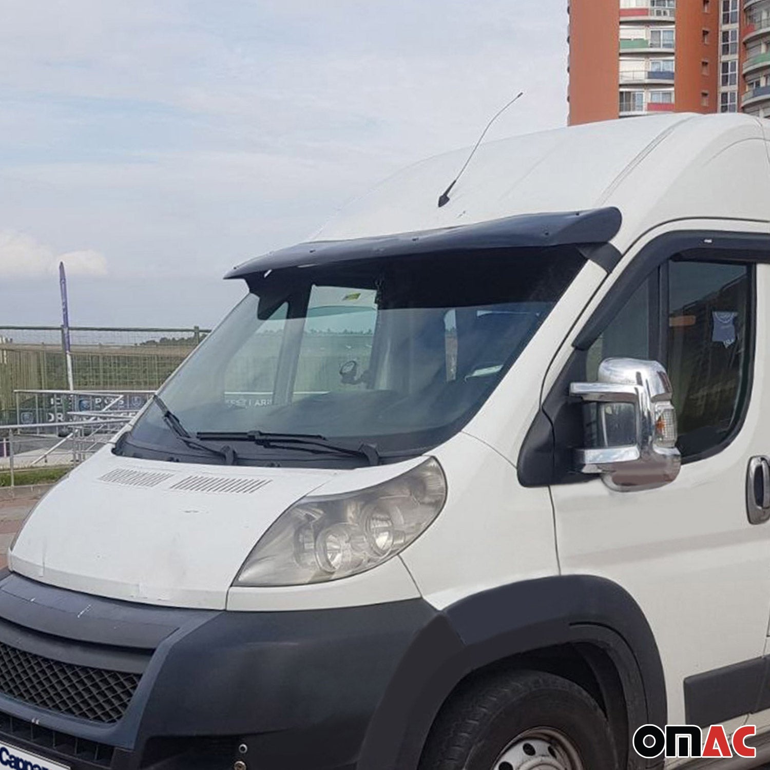 Deflector de Sol Lluvia para Fiat Ducato 2006-2025 Negro Brillante Acrílico 1Pza