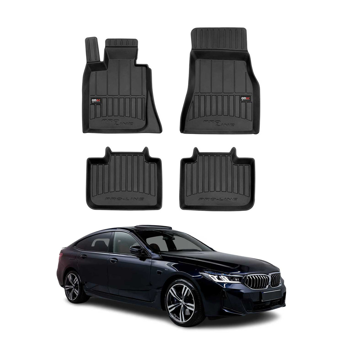 OMAC Premium Alfombrillas Coche para BMW Serie 6 Gran Turismo 2017-2025 TPE 4x