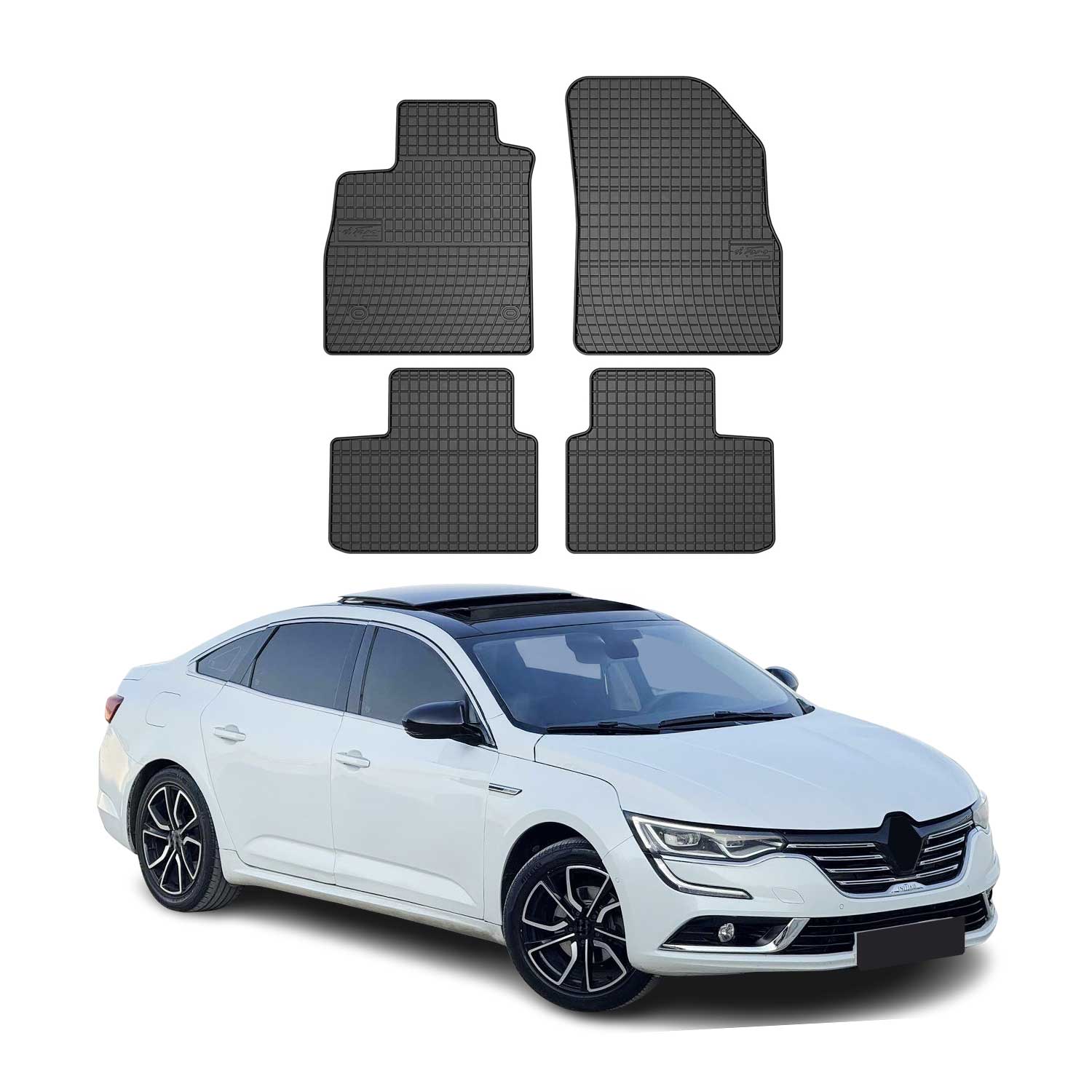 OMAC Alfombrillas De Coche para Renault Talisman 2015-2025 Negro Goma 4Pza