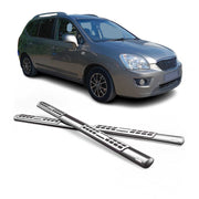 Par de Estribos Barras Laterales para Kia Carens 2006-2013 Plata Acero 2x