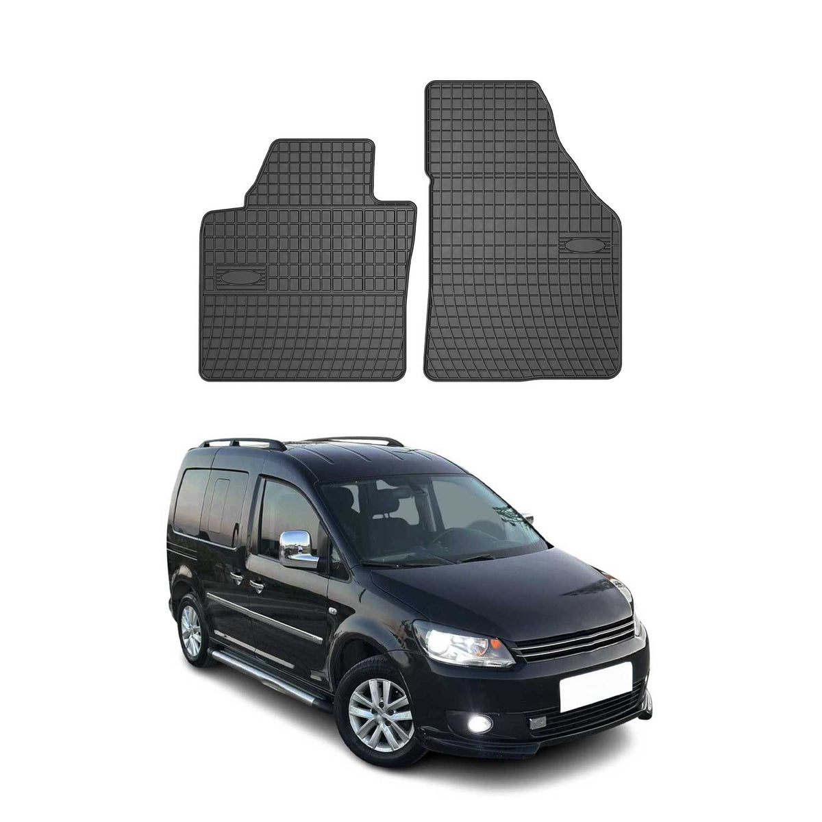 OMAC Alfombrillas De Coche para VW Caddy Touran 2003-2020 Negro Goma 2Pza