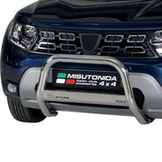 Bull Barra Frontal para Dacia Duster 2020-2025 Plata Brillante Acero 1Pza