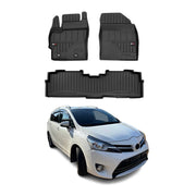 OMAC Premium Alfombrillas De Coche para Toyota Verso 2009-2018 Negro TPE Goma 3x