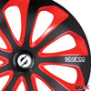 Sparco Tapacubos 16" pulgadas Universal Negro Rojo Carbono ABS