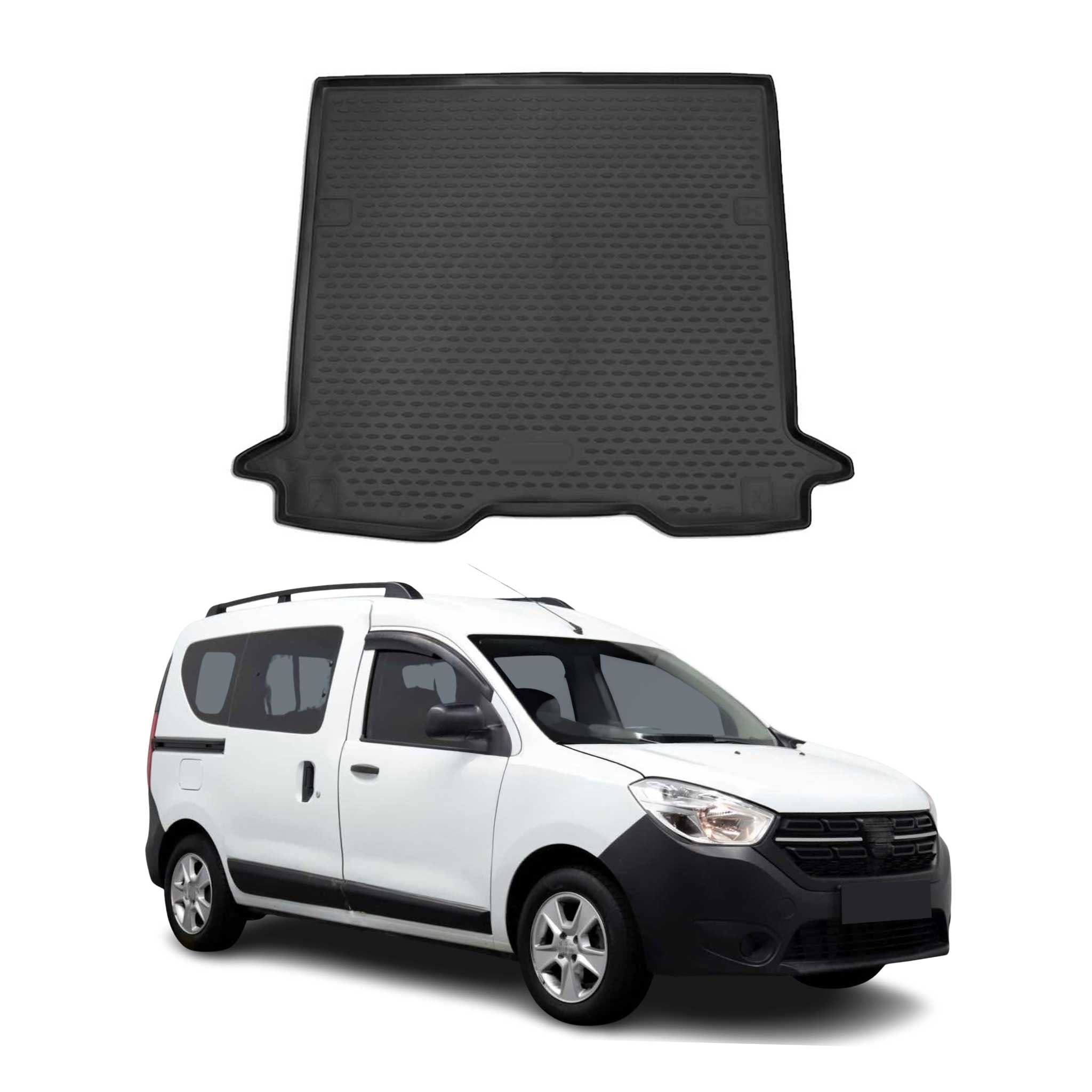 OMAC Bandeja Maletero Alfombrilla para Dacia Dokker 2015-2021 Negro Goma TPE
