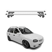 Menabo Barras Techo Baca para Opel Corsa Familiar 2000-2006 Gris Aluminio 2Pza