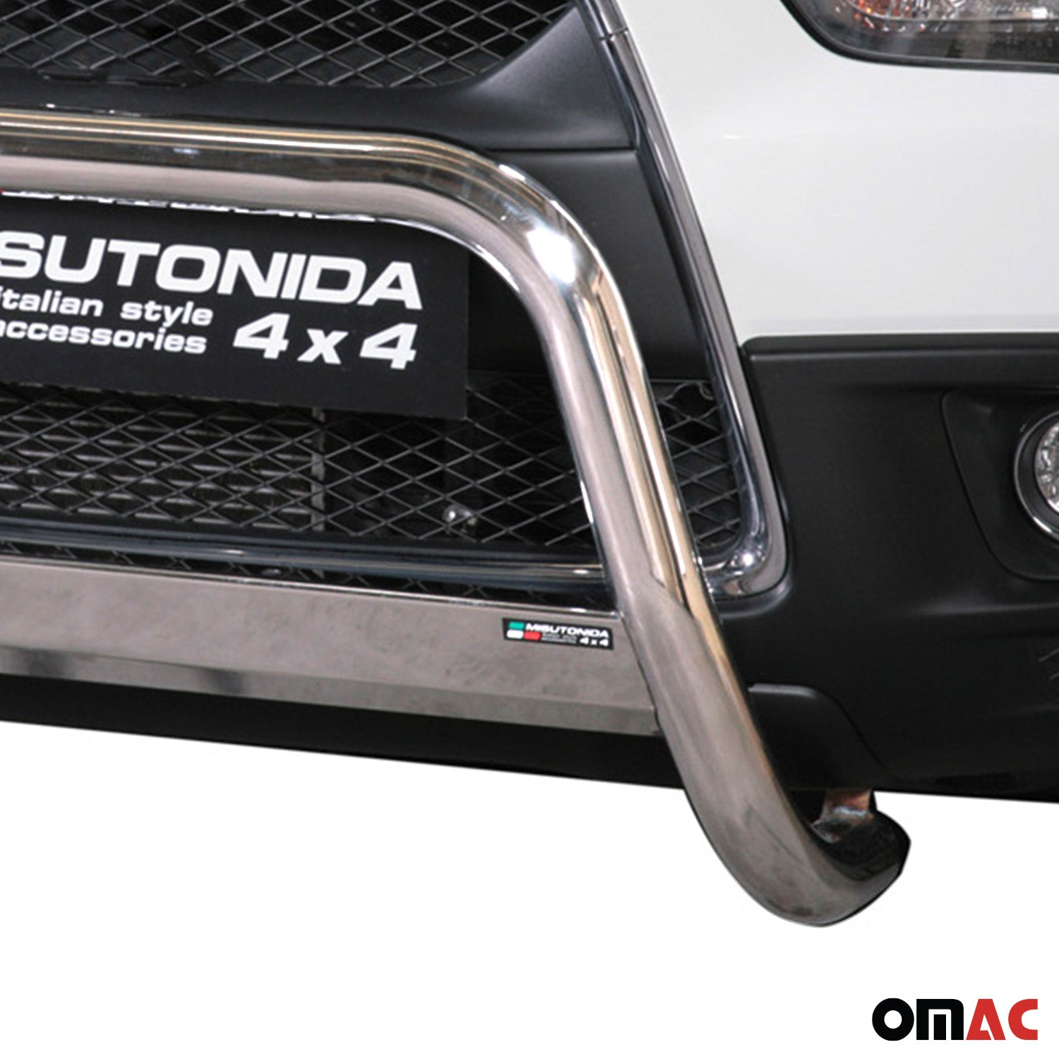 Bull Barra Frontal para Mitsubishi ASX 2010-2012 Plata Brillante Acero 1Pza