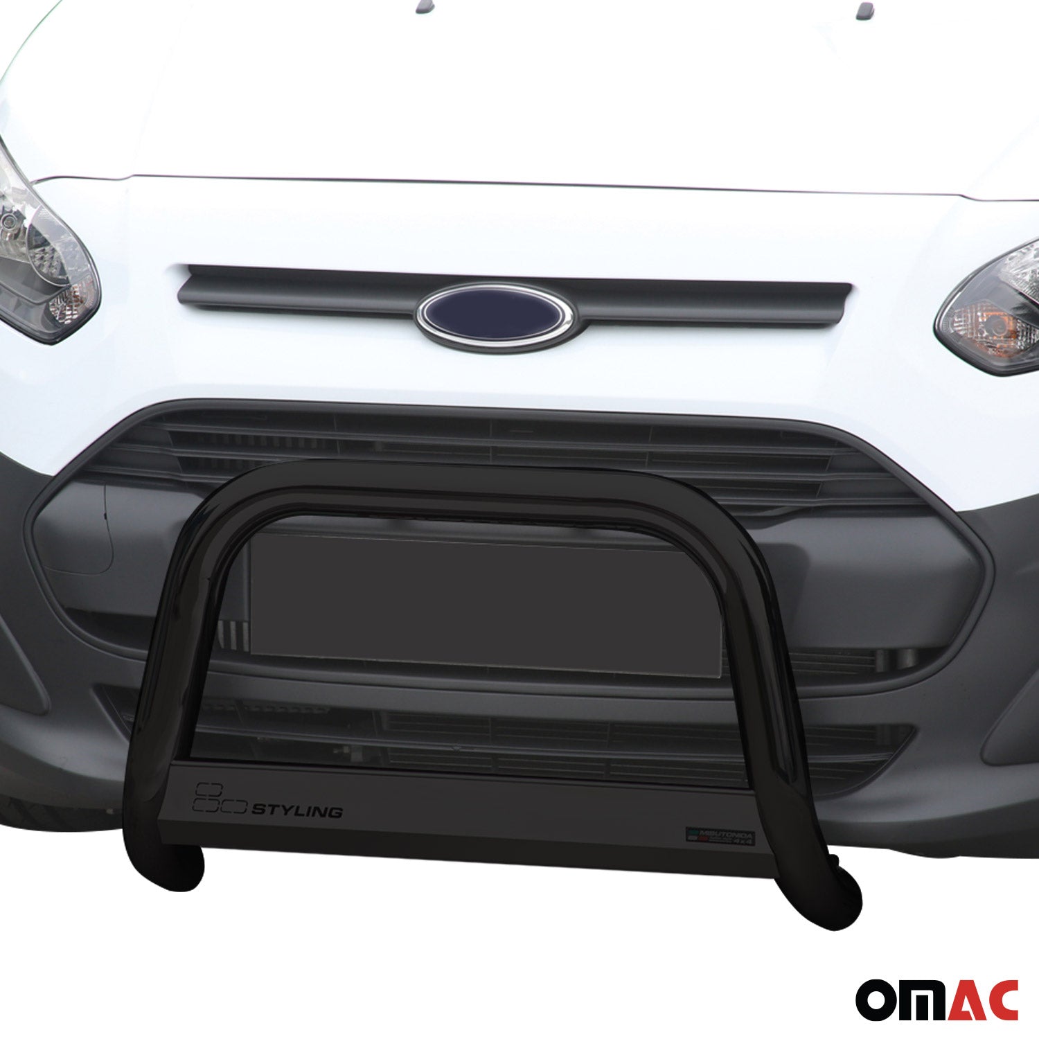 Bull Barra Frontal para Ford Transit Connect 2013-2018 Negro Brillante Acero