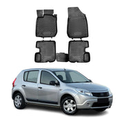 OMAC Alfombrillas De Coche para Dacia Sandero 2008-2012 Negro Goma TPE 4Pza