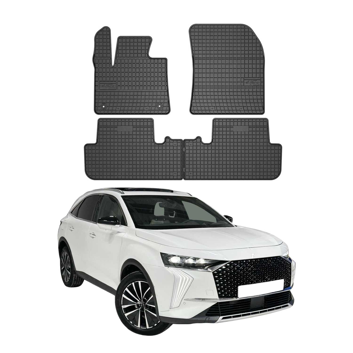 OMAC Alfombrillas De Coche para DS7 Crossback / DS 7 2017-2026 Negro Goma 4Pza