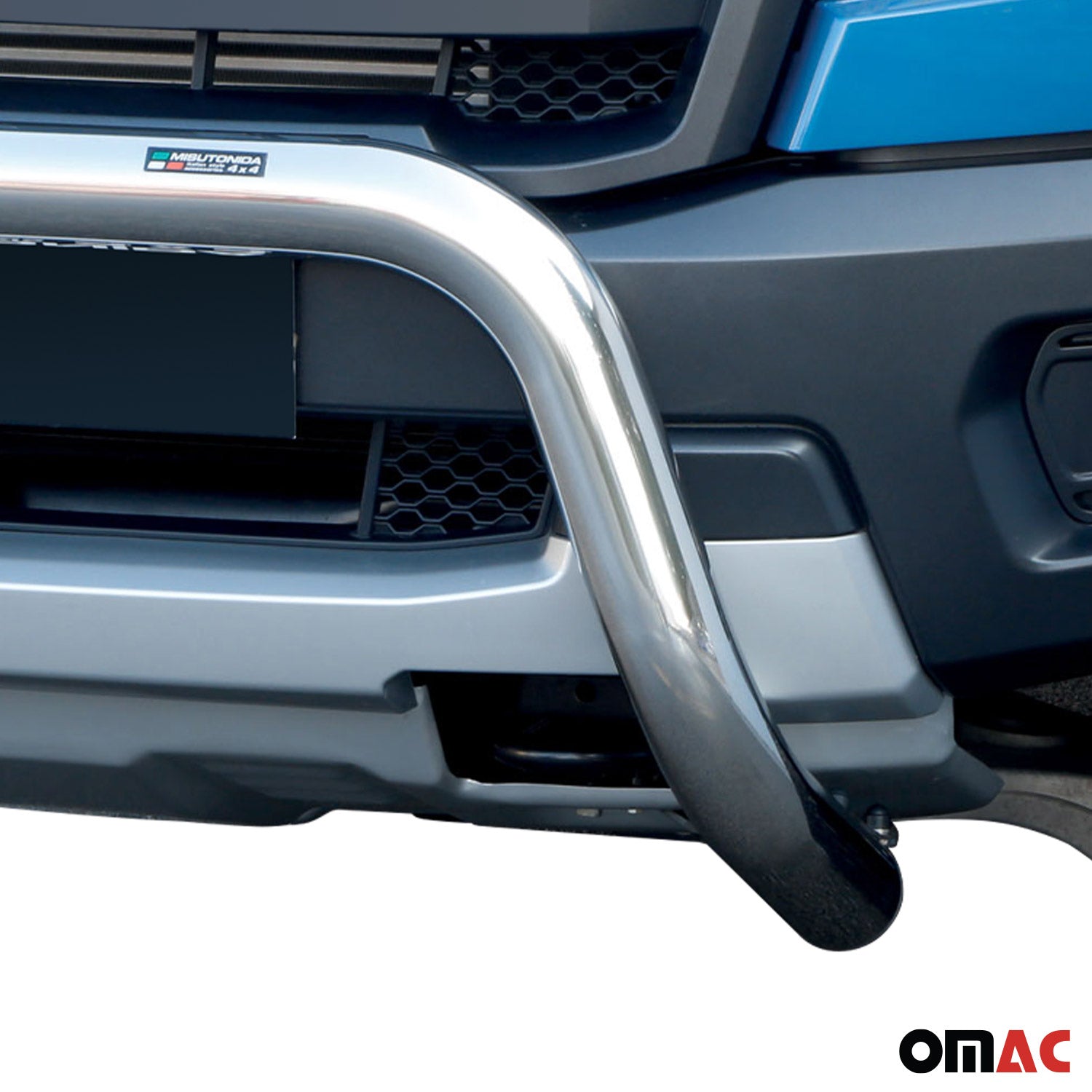 Bull Barra Frontal para Ford Ranger Raptor 2019-2022 Plata Brillante Acero 1Pza