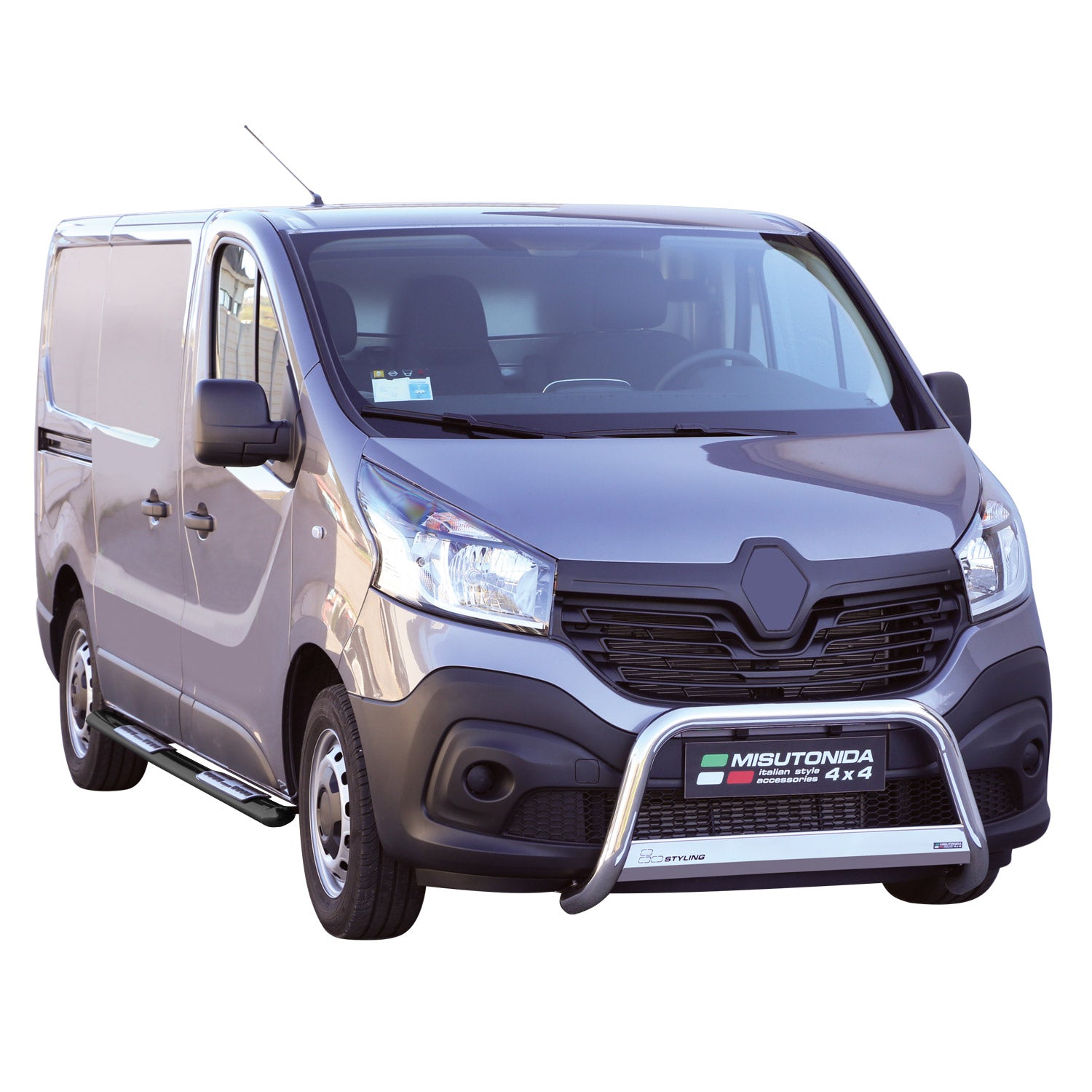Estribos Barras Laterales para Renault Trafic 2014-2019 L1 Corto Negro Acero