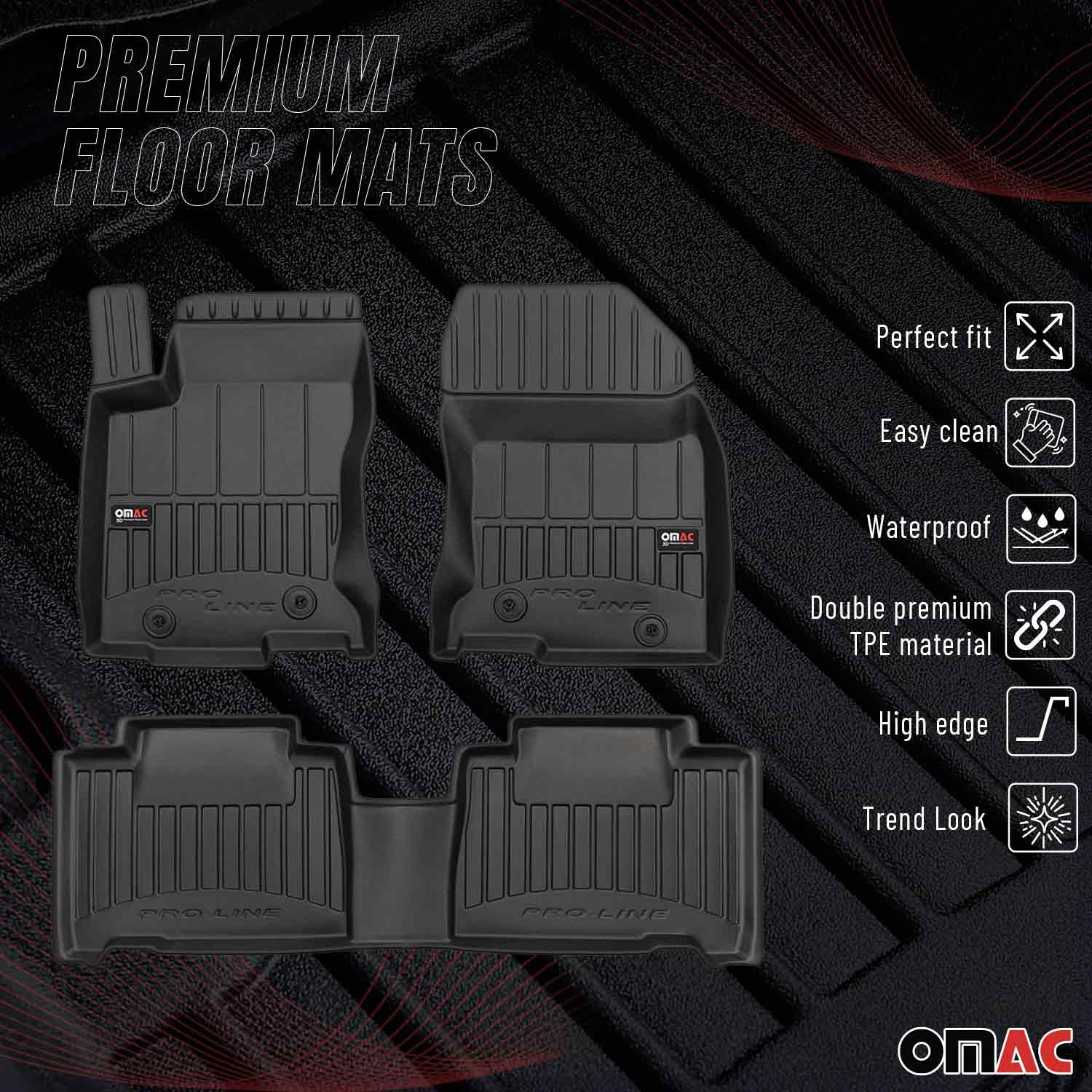 OMAC Premium Alfombrillas De Coche para Lexus NX 2015-2021 Negro TPE Goma 3Pza