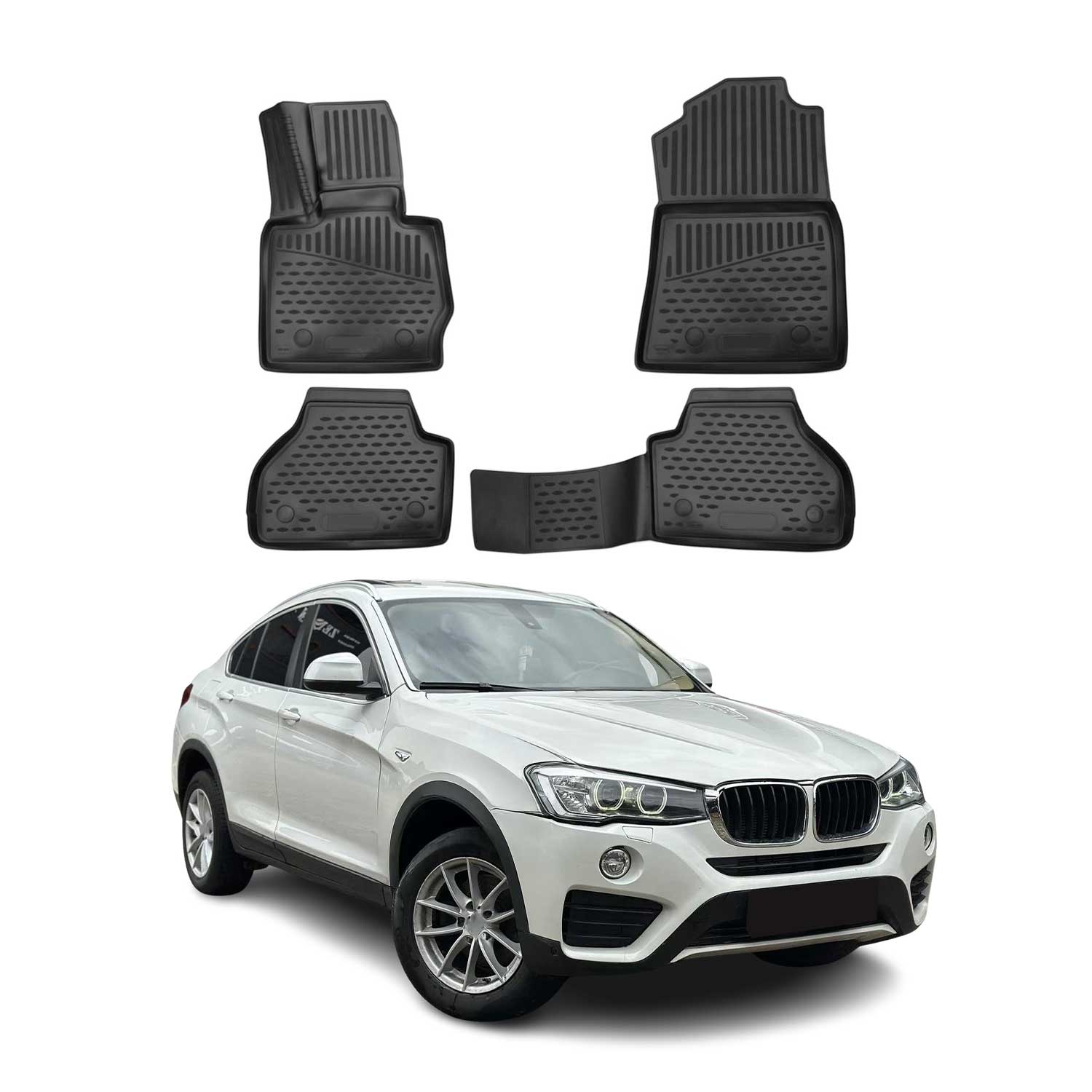 OMAC Alfombrillas De Coche para BMW X4 F26 2014-2018 Negro Goma 4Pza