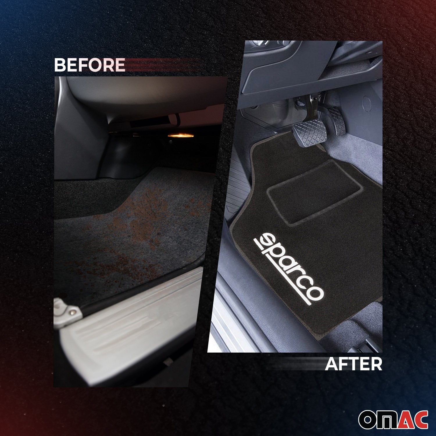 Sparco Alfombrillas De Coche Universal Negro Poliéster