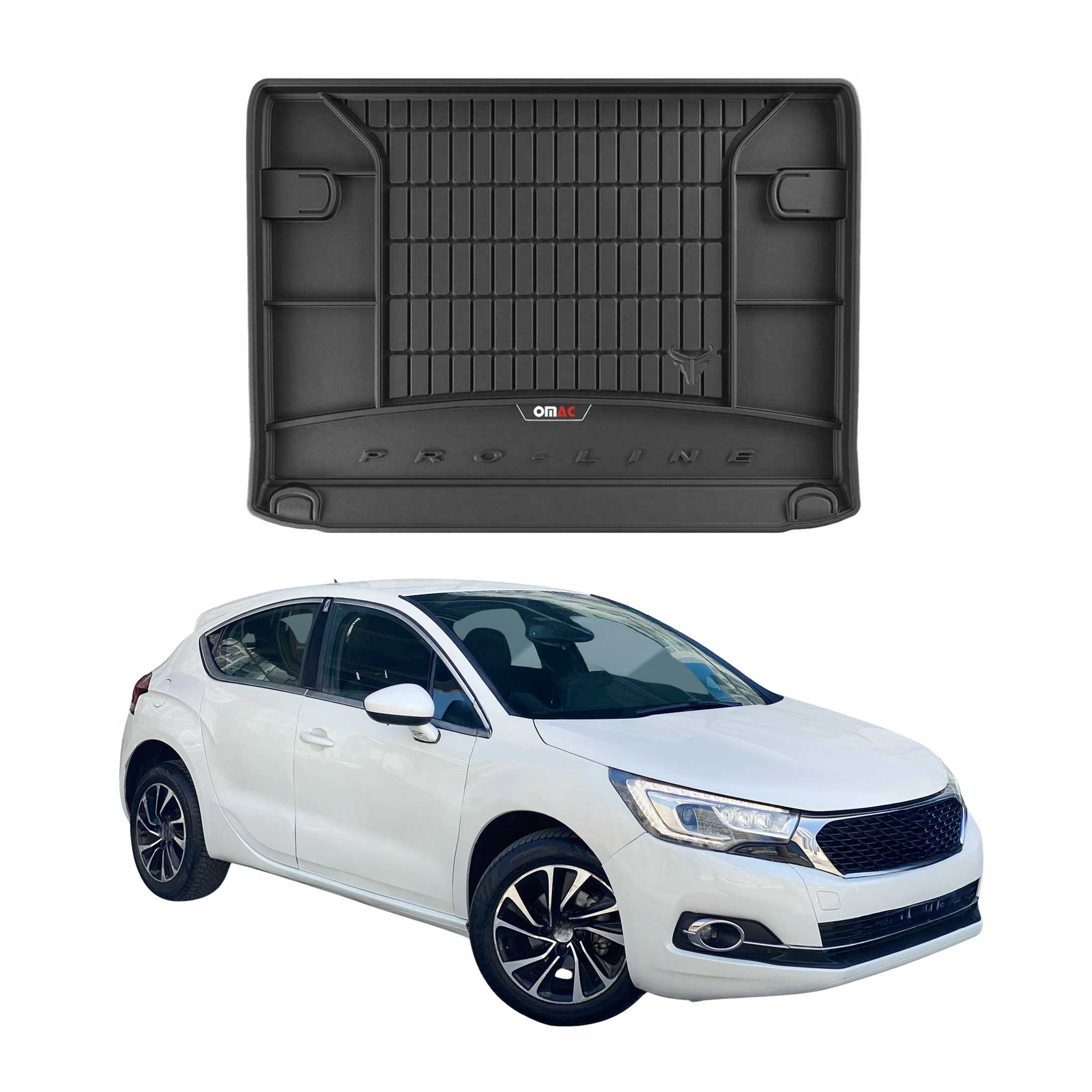 OMAC Premium Bandeja Maletero Alfombrilla para DS4 2015-2018 Negro Goma TPE 1Pza