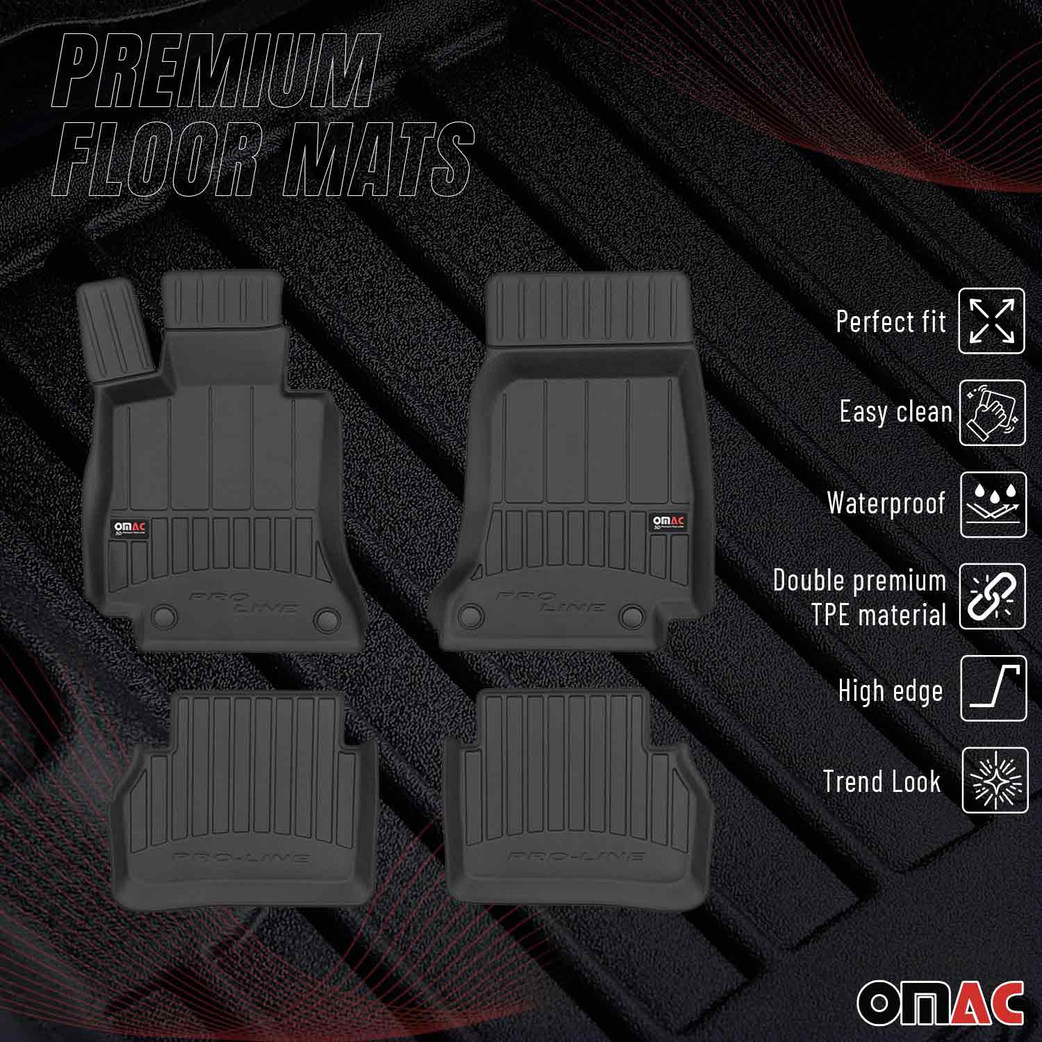 OMAC Premium Alfombrillas Coche para Mercedes E Class W213 S213 2016-2024 TPE 4x