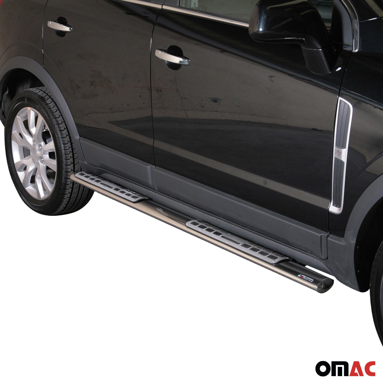 Par de Estribos Barras Laterales para Opel Antara 2011-2015 Plata Acero 2x