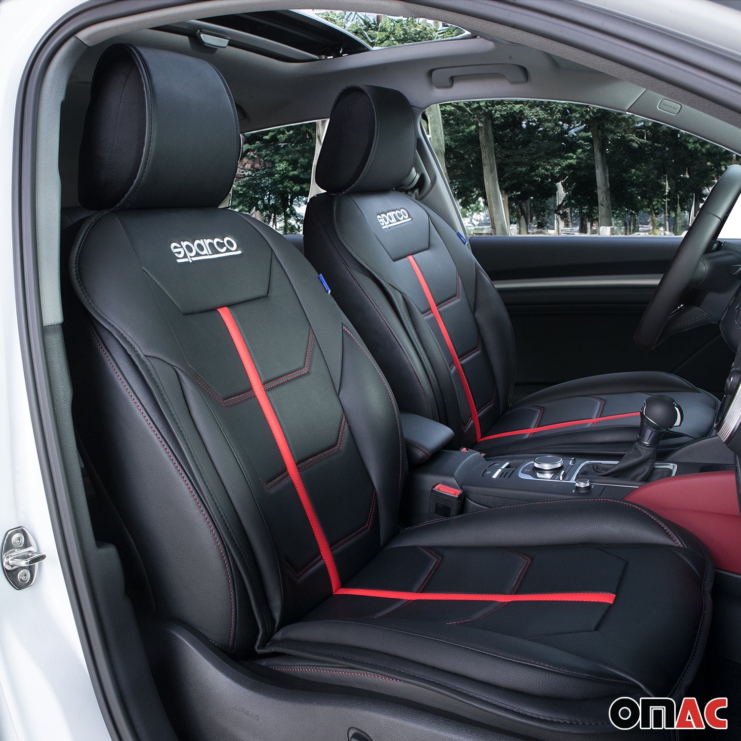 Sparco Funda de Asiento para Automóvil Universal Negro Rojo