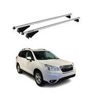 Menabo Barras de Techo Coche Baca para Subaru Forester SJ 2013-2018 Gris Alu 2x