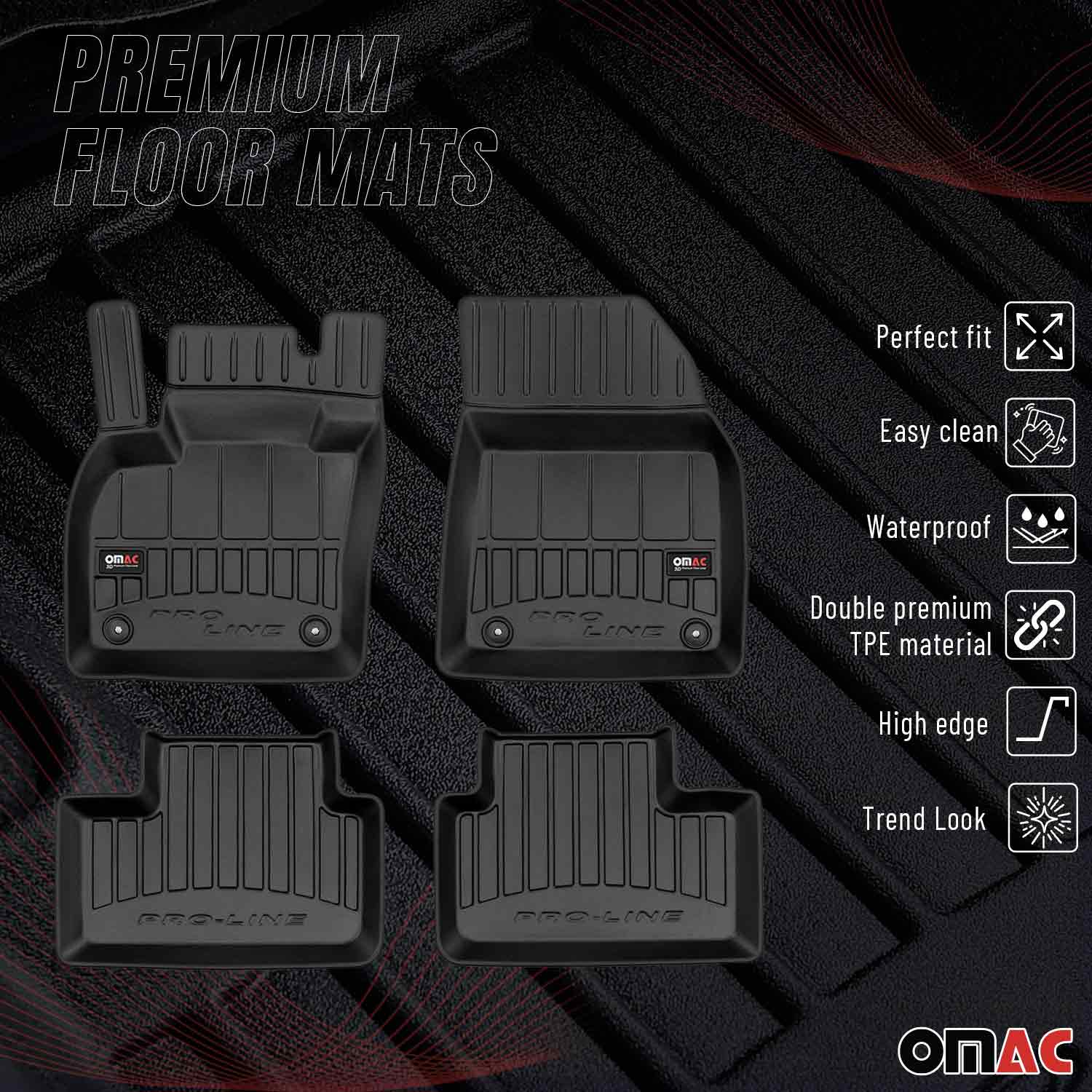 OMAC Premium Alfombrillas De Coche para Volvo XC40 2017-2024 Negro TPE Goma 4Pza